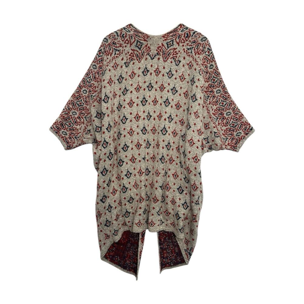 Lucky Brand Cardigan Womens XS Small Gray Orange Southwestern Kimono Boho Cozy - Picture 2 of 10
